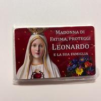 targhetta sacra madonna di fatima, proteggi leo