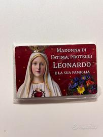 targhetta sacra madonna di fatima, proteggi leo