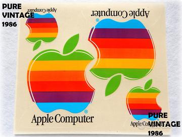 APPLE Computer ® VINTAGE foglio ADESIVI 1986 NUOVI