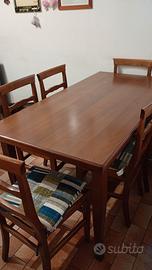 Tavolo legno allungabile + 6 sedie