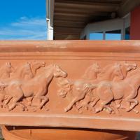 Vaso in cotto Toscano Cassone cavalli