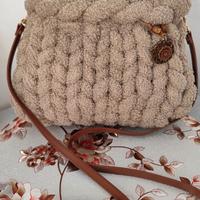 Chunky bag handmade color beige con tracolla