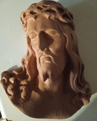 Scultura basso rilievo in legno 