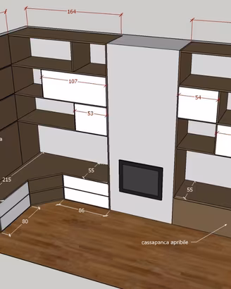 Mobile a parete su misura – Design moderno