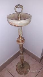 ELEGANTE POSACENERE IN ONICE / ALABASTRO A COLONNA