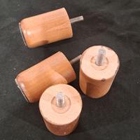 zampe per letto in legno color noce con viti M8