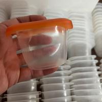 Lotto di 10 contenitori con coperchio da 120 ml