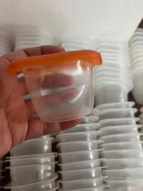 Lotto di 10 contenitori con coperchio da 120 ml