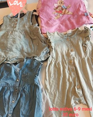 LOTTO estivo Bambina 6-9 mesi