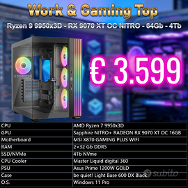 Ryzen 9 9950x3D - RX 9070 XT OC NITRO - 64Gb - 4Tb