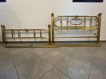 Struttura letto matrimoniale in ottone -  Liberty
