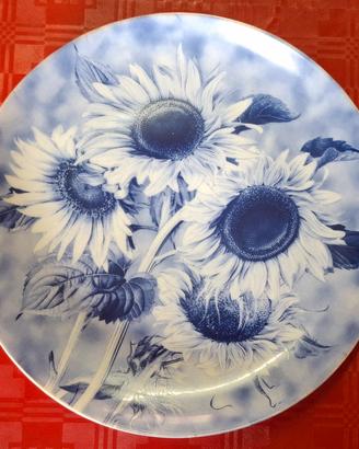 Piatti da collezione in porcellana, girasoli.
