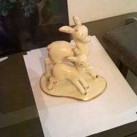 Soprammobile vintage con cerbiatti, marchio Fiamma