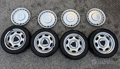 CERCHI IN FERRO+GOMME+BORCHIE ORIGINALI SMART