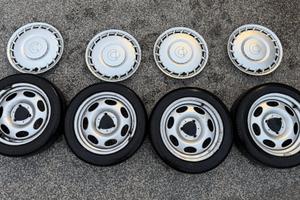 CERCHI IN FERRO+GOMME+BORCHIE ORIGINALI SMART