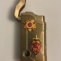 Accendino a gas funzionante, stile sovietico KGB,