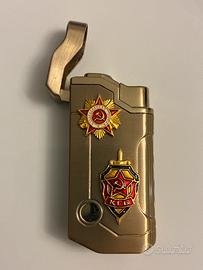 Accendino a gas funzionante, stile sovietico KGB,