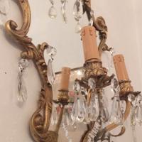 Applique specchio cornice ottone Luigi XVI gocce