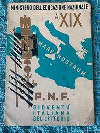 Pagella originale del periodo fascista
