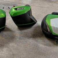 Set valigie e bauletto Kawasaki originali