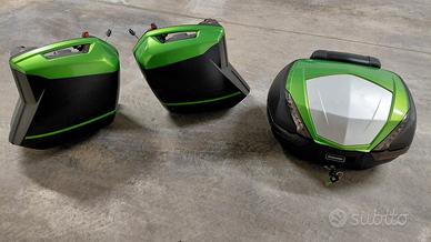 Set valigie e bauletto Kawasaki originali