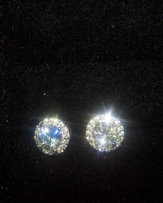 orecchini d'argento con  moissanite