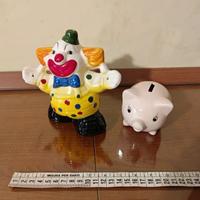 Set 2 Salvadanai Vintage: Pagliaccio Ceramica Colo