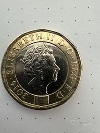Moneta one pound 2016 regina Elisabetta II — D.G.