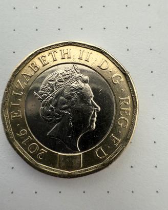 Moneta one pound 2016 regina Elisabetta II — D.G.