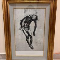 Stampa rappresentante Cristo deposto dalla croce