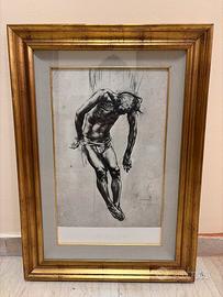 Stampa rappresentante Cristo deposto dalla croce