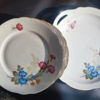 Servizio piatti dolce 7 PZ porcellana decoro fiori