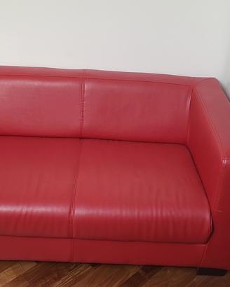 Divano 2 posti Rosso in Ecopelle – Stile Moderno