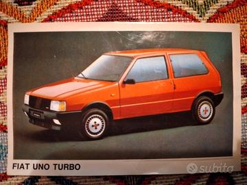 Rarissima figurina Fiat Uno  Turbo, edizioni Blu P