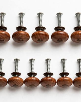 Lotto 11 Pomelli in Legno Noce,Maniglie per Mobili