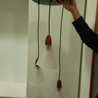 Lampadario moderno a 3 luci sfalsate