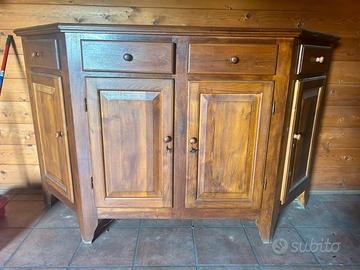 Credenza scantonata in legno - stile arte povera