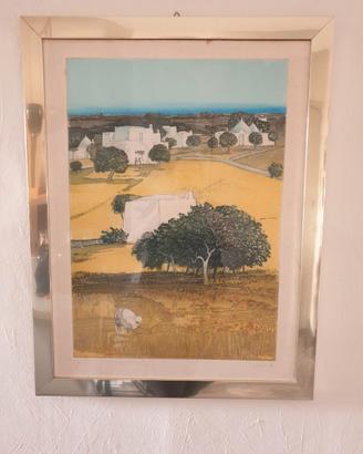 Quadro litografia Gianfranco Mai - Trulli Puglia