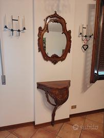 arredamento + specchio + candelabri vintage