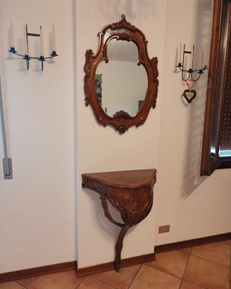 arredamento + specchio + candelabri vintage