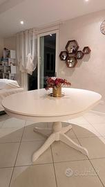 Tavolo rotondo allungabile bianco 110-160 cm
