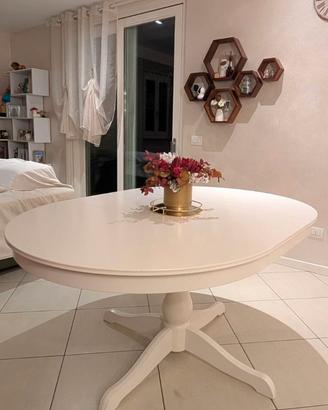 Tavolo rotondo allungabile bianco 110-160 cm