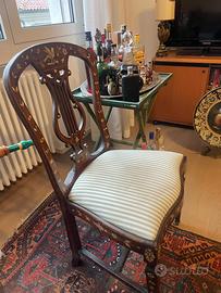 Sedia Biedermeier con decorazioni