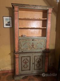Credenza libreria in stile veneziano dipinta