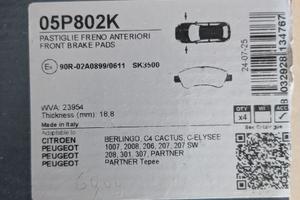 Pastiglie freno anteriori Peugeot e Citroen