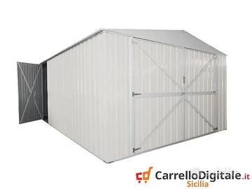 Box acciaio garage auto lamiera 360x600 bianco