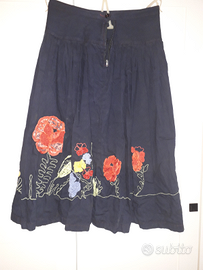 Gonna nera con ricami tg.44