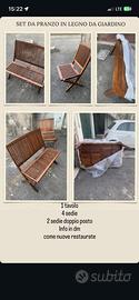 set tavolo e sedie da giardino