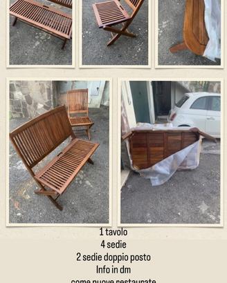 set tavolo e sedie da giardino