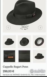 Cappello Stetson Bogart Nero MAI INDOSSATO T58-59
